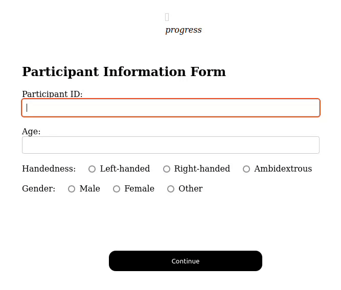Participant information input form